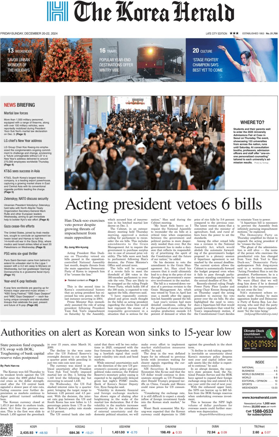 The Korea Herald - Front Page - 12/22/2024