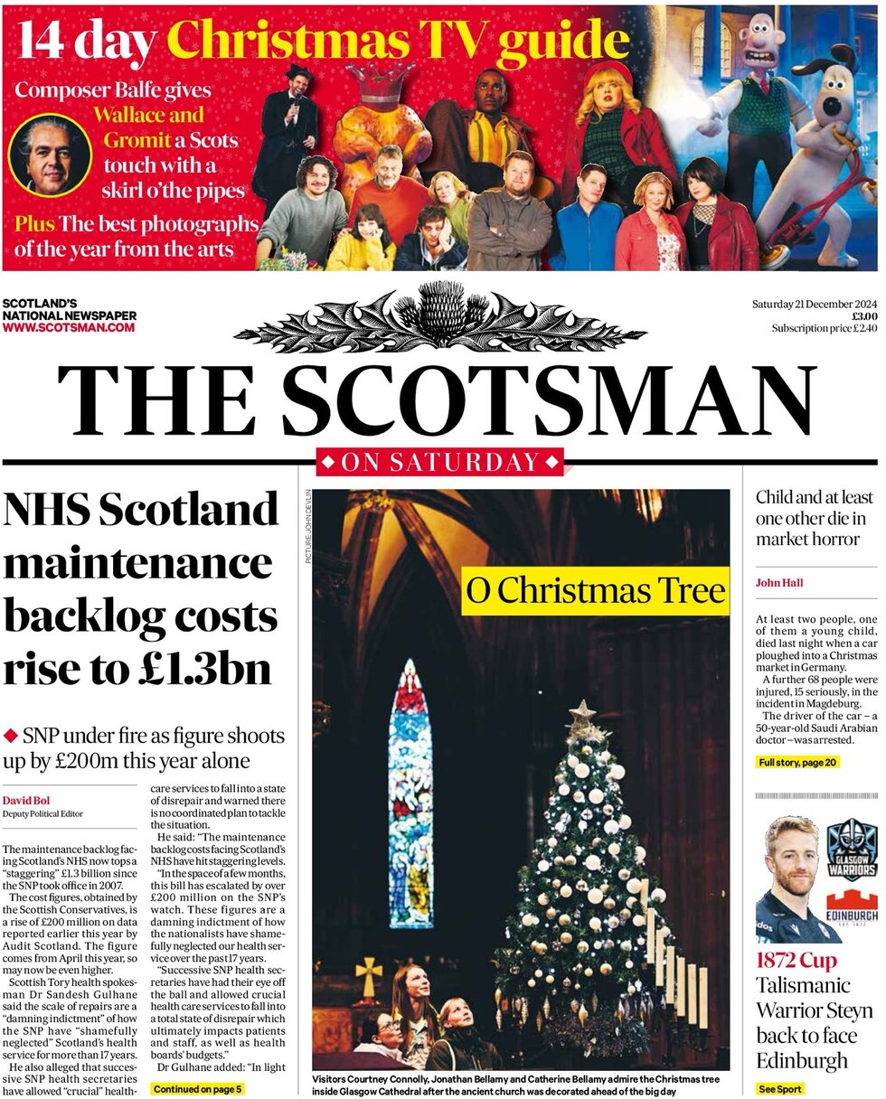 The Scotsman - Front Page - 12/21/2024