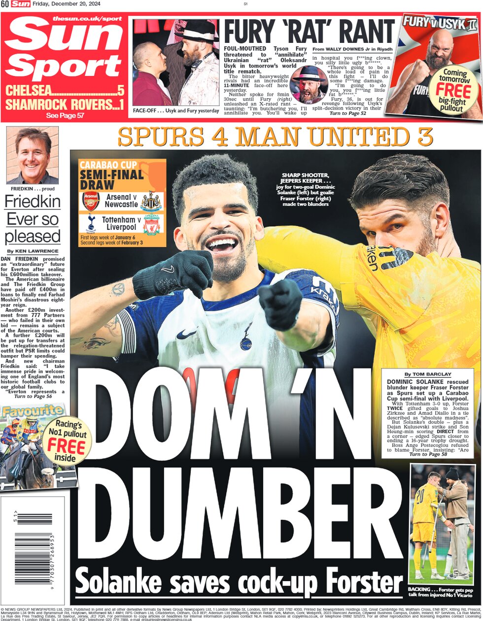 Sun Sport - Front Page - 12/20/2024