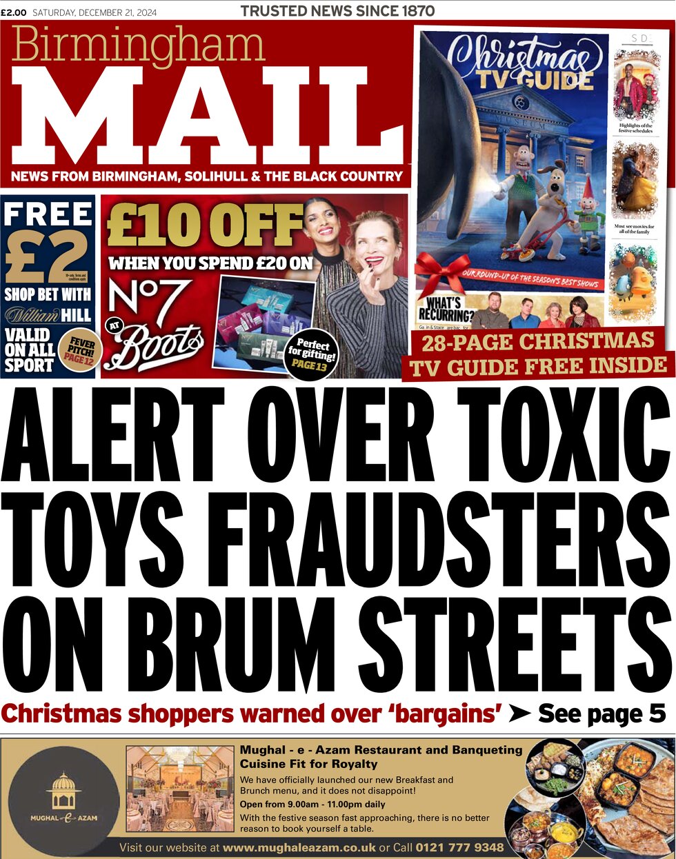 Birmingham Mail - Front Page - 12/21/2024