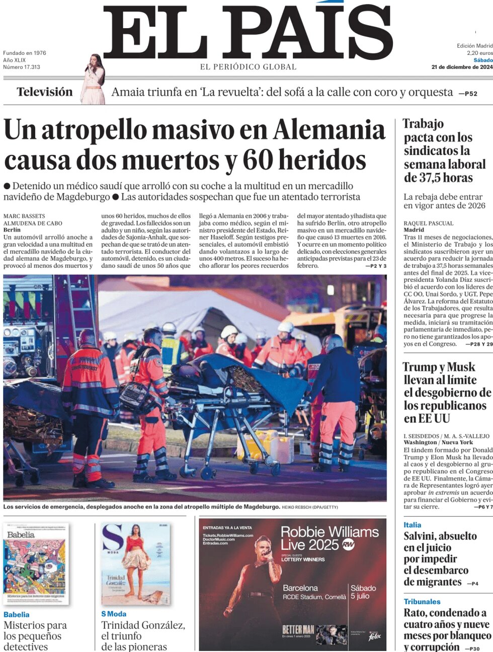 El País - Front Page - 12/21/2024