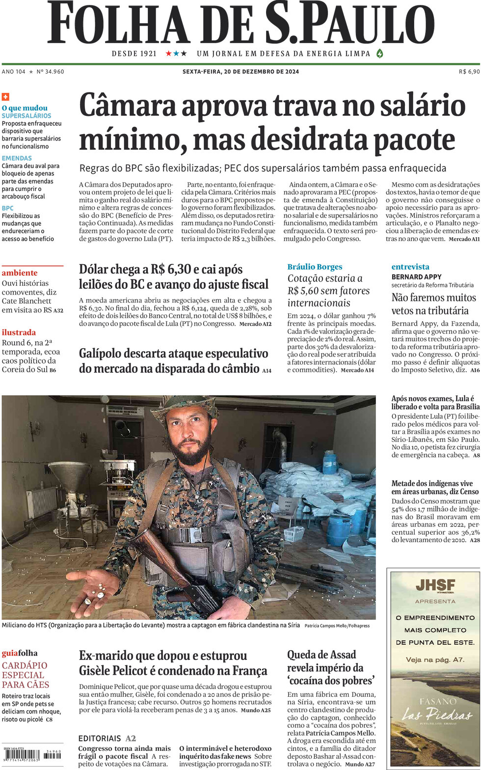 Folha de S.Paulo - Front Page - 12/21/2024