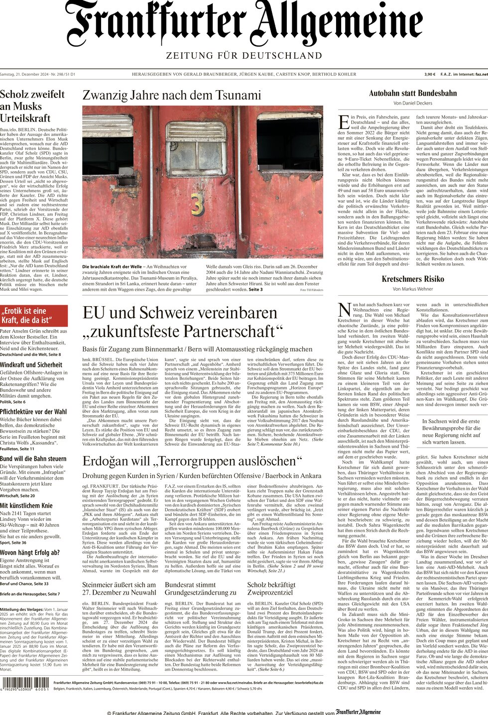 Frankfurter Allgemeine Zeitung - Front Page - 12/21/2024