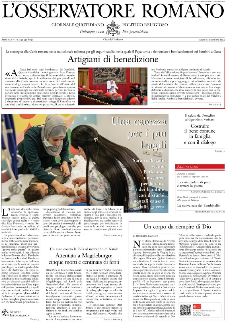 L'Osservatore Romano - Front Page - 12/21/2024