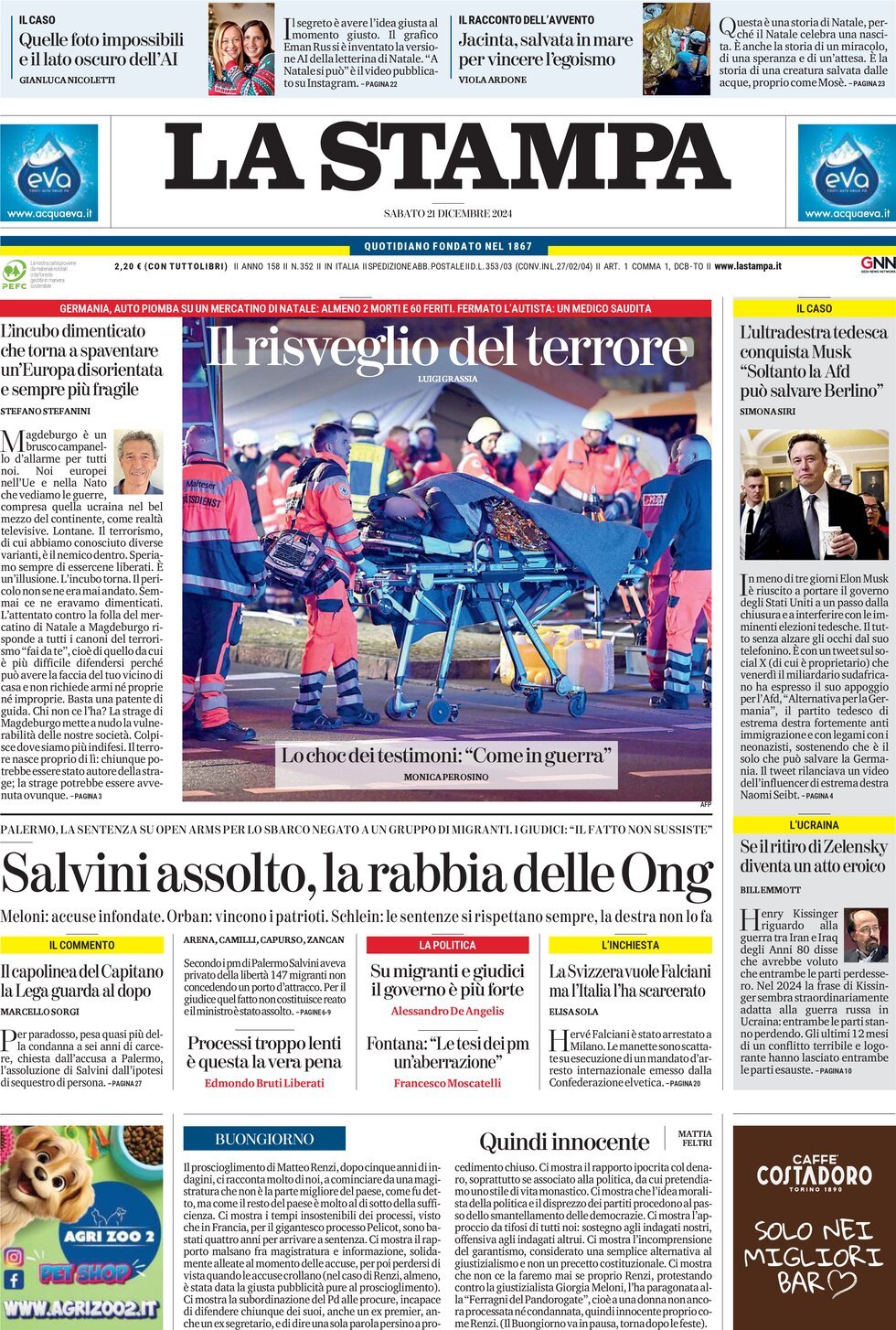 La Stampa - Front Page - 12/21/2024