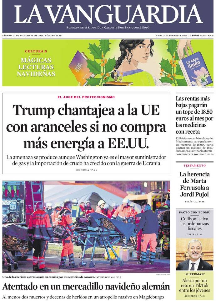 La Vanguardia - Front Page - 12/21/2024