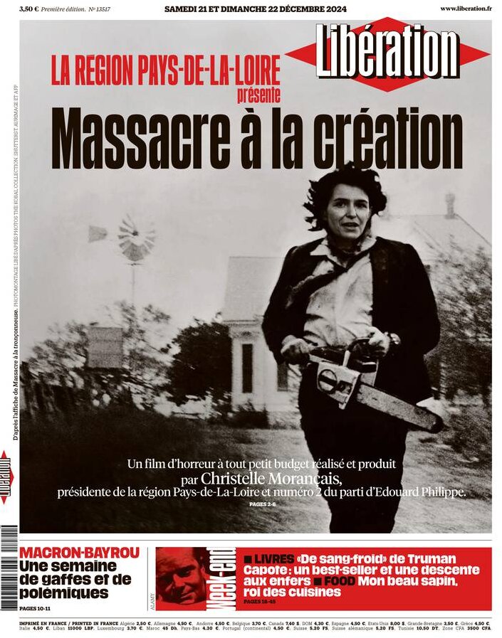 Libération - Front Page - 12/22/2024