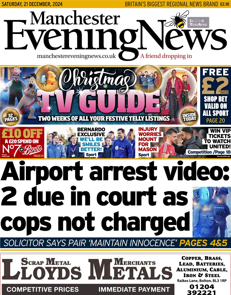 Manchester Evening News - Front Page - 12/21/2024