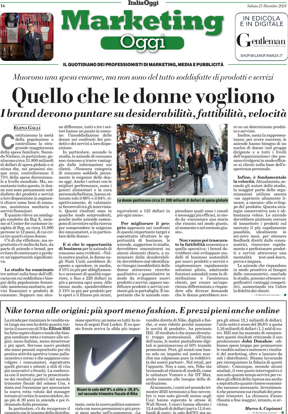 Marketing Oggi - Front Page - 12/21/2024