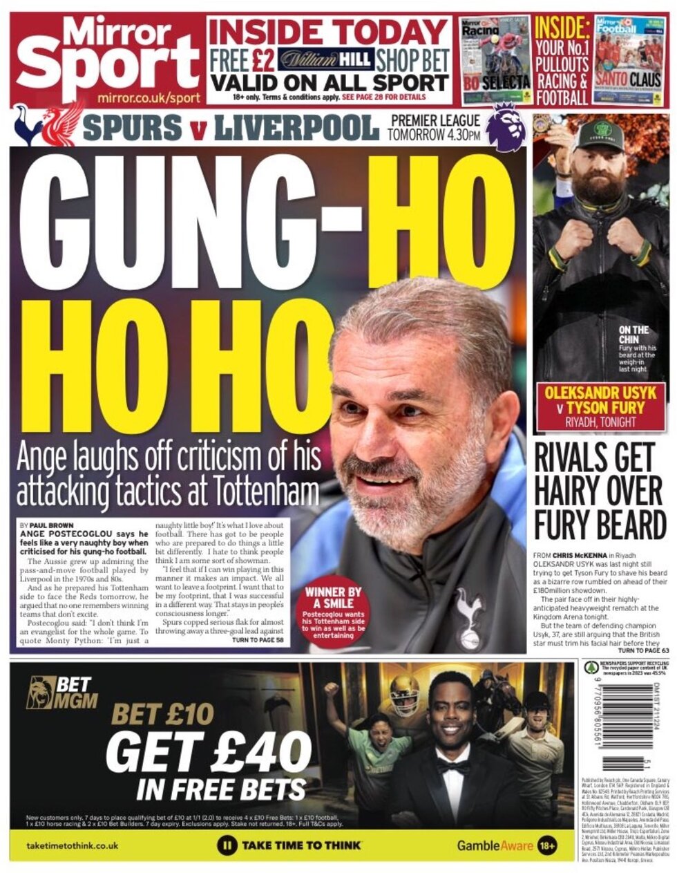 Mirror SPORT - Front Page - 12/21/2024