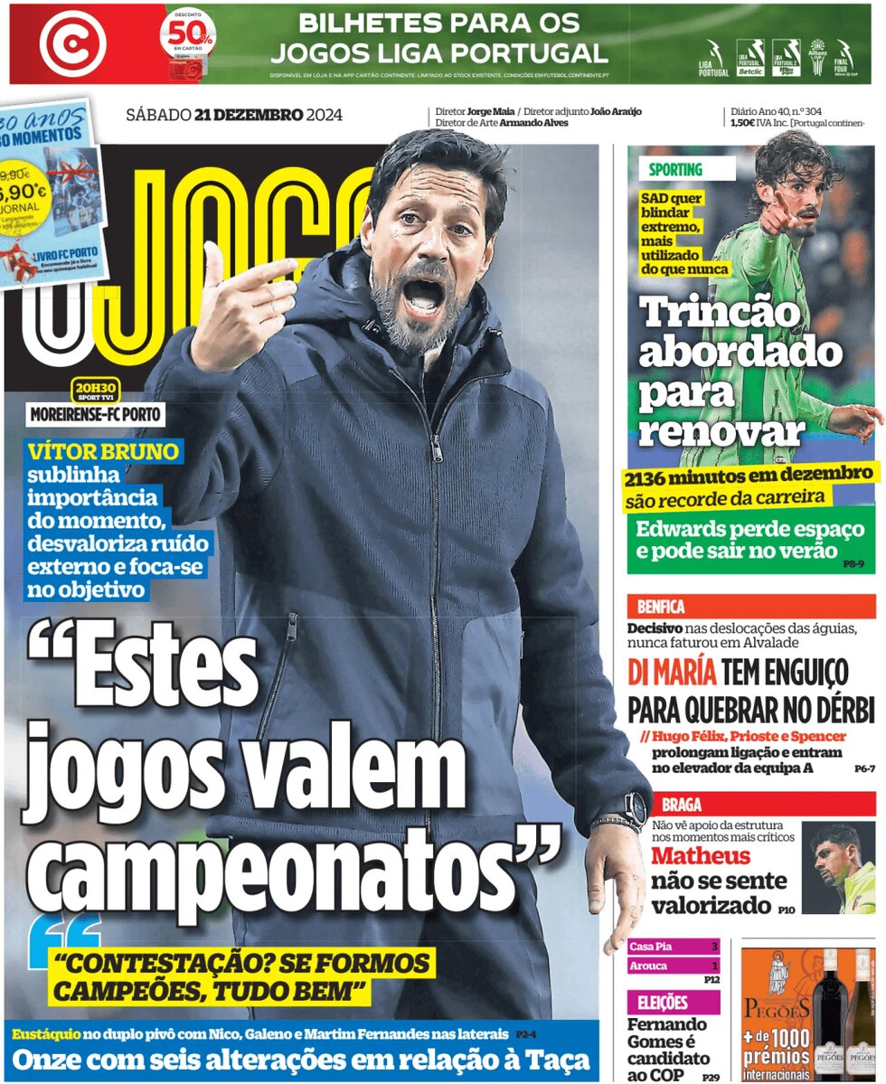 O Jogo - Front Page - 12/21/2024