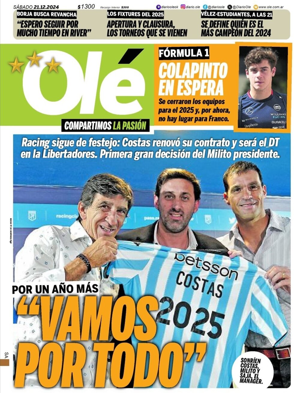 Olé - Front Page - 12/21/2024