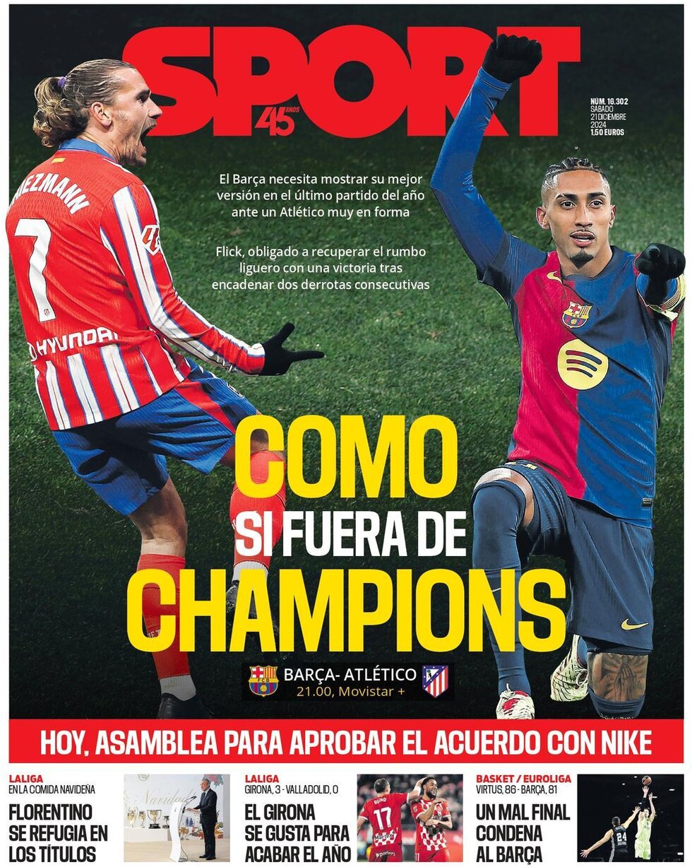 SPORT (Barcelona) - Front Page - 12/21/2024