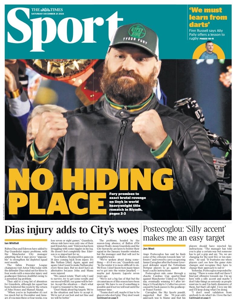 The Times SPORT - Front Page - 12/22/2024