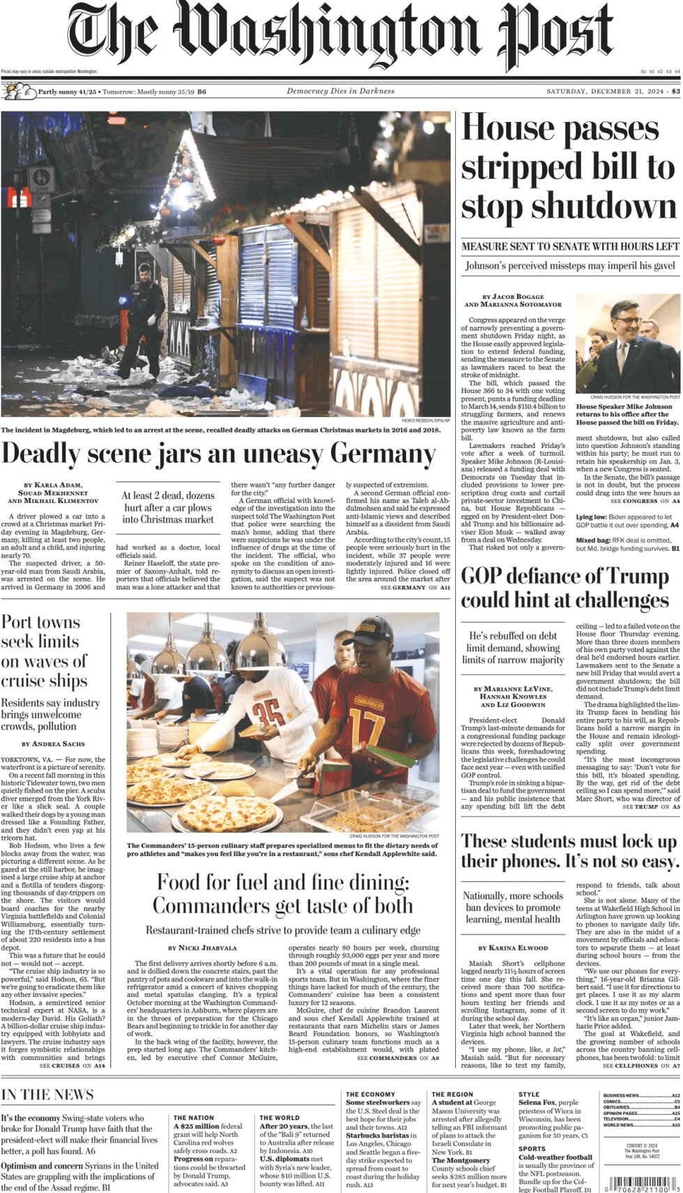 The Washington Post - Cover - 12/21/2024