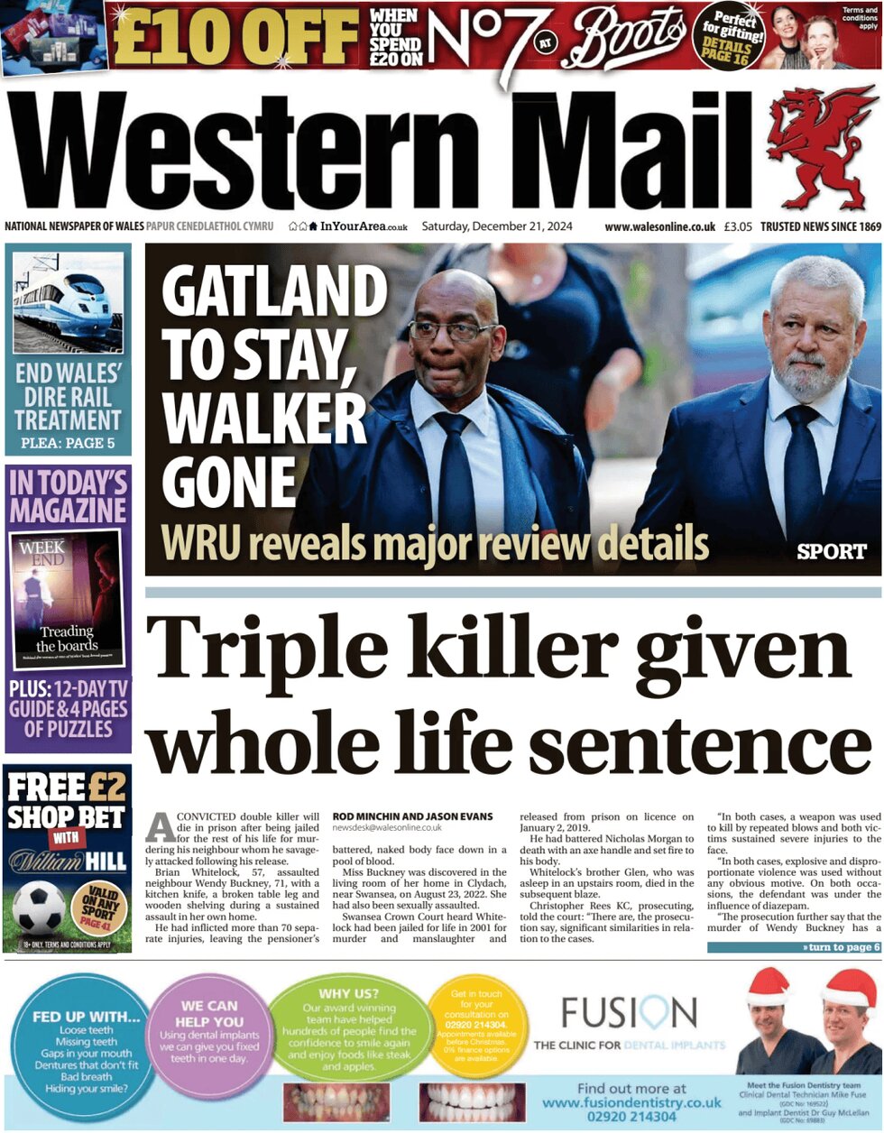 Western Mail (Wales) - Front Page - 12/21/2024