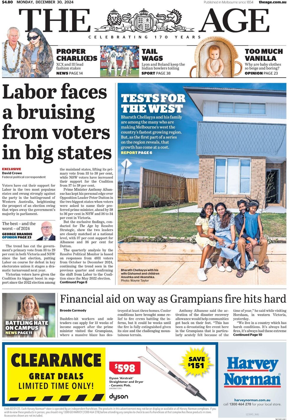 The Age - Front Page - 12/30/2024