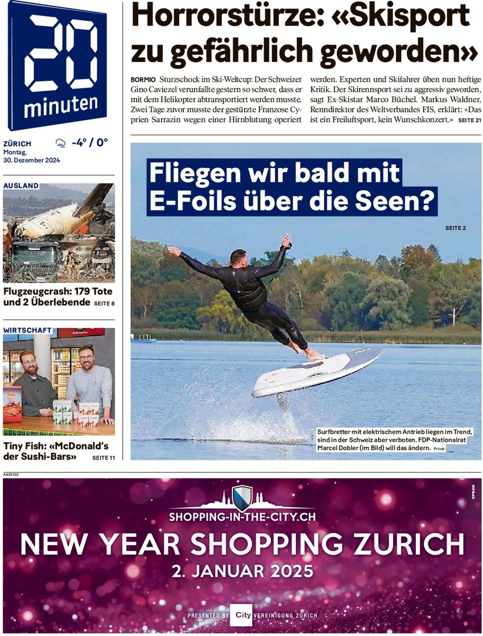 20 Minuten - Front Page - 12/30/2024