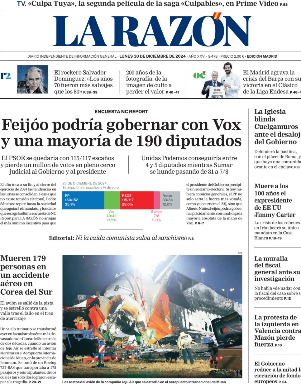 La Razón - Front Page - 12/30/2024