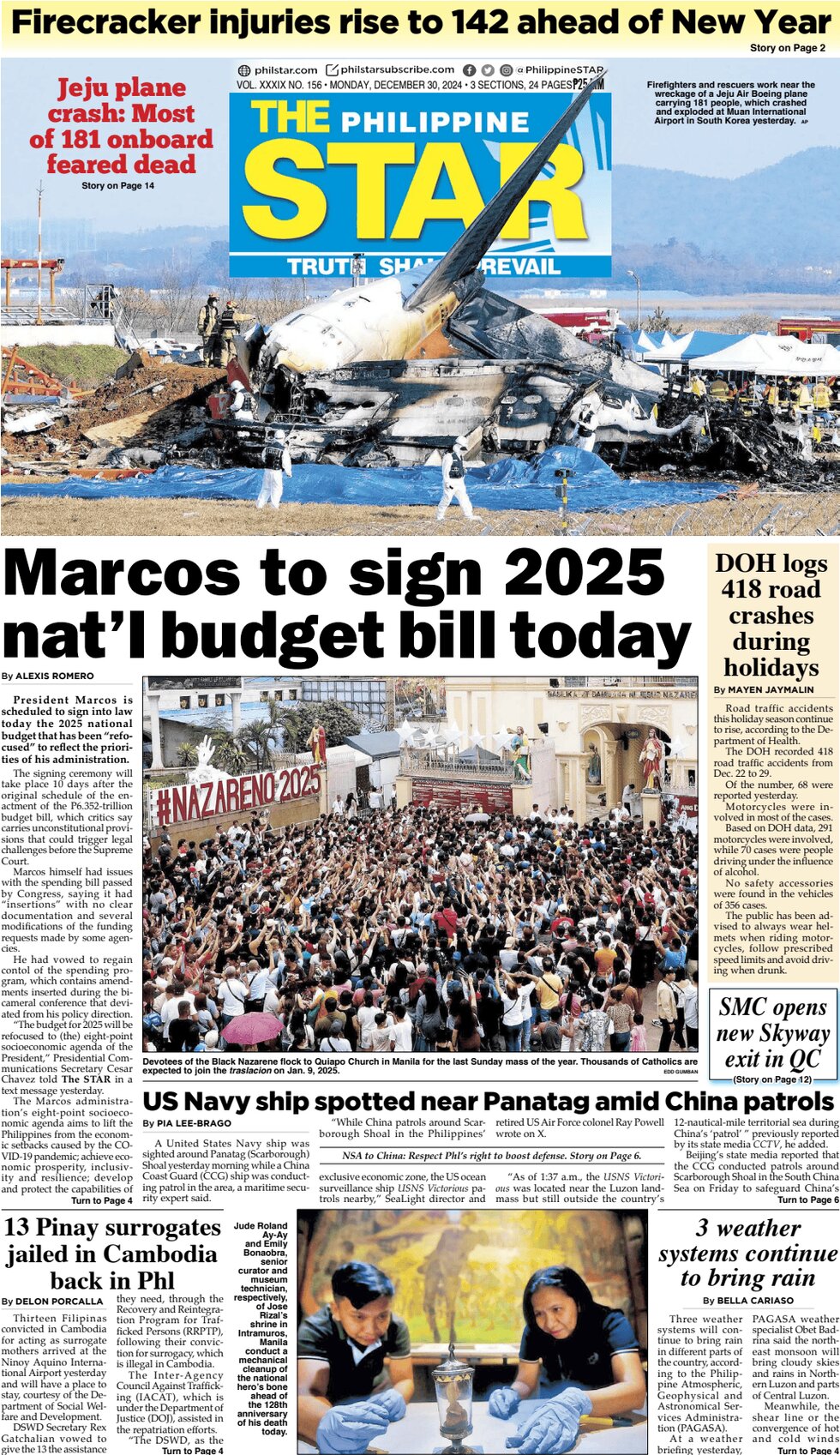 The Philippine Star - Front Page - 12/30/2024