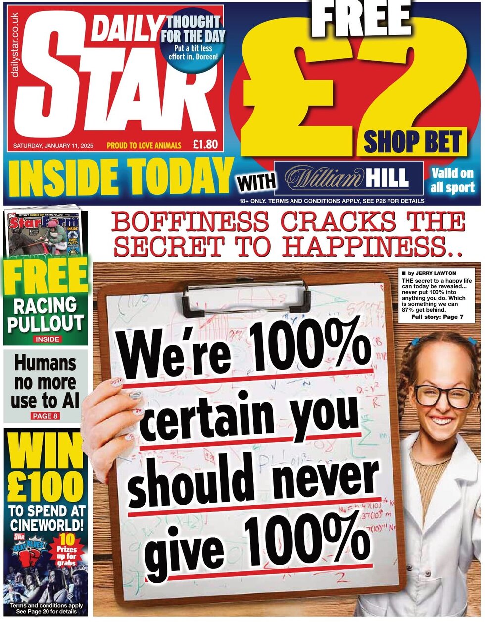 Daily Star - Front Page - 01/11/2025