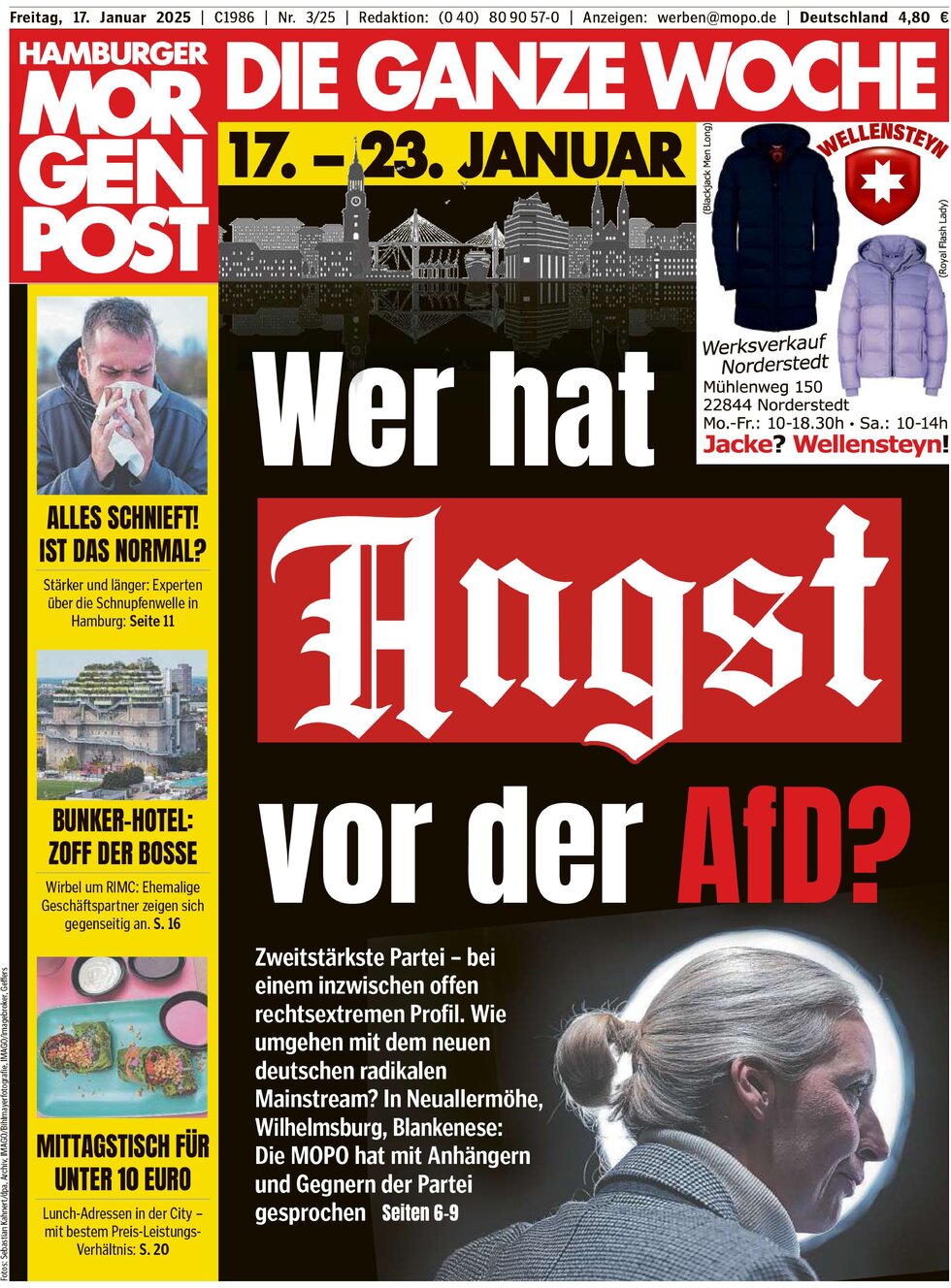 Hamburger Morgenpost - Front Page - 01/17/2025