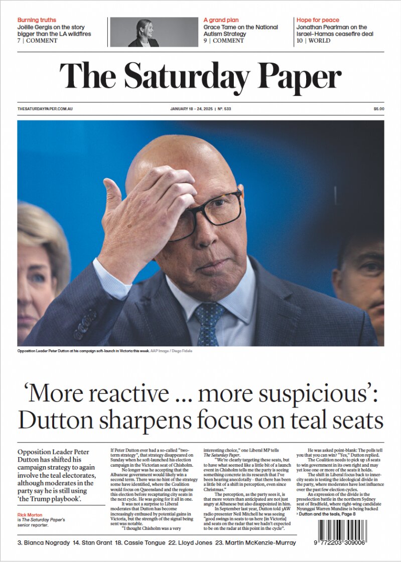 The Saturday Paper - Cover - 01/18/2025