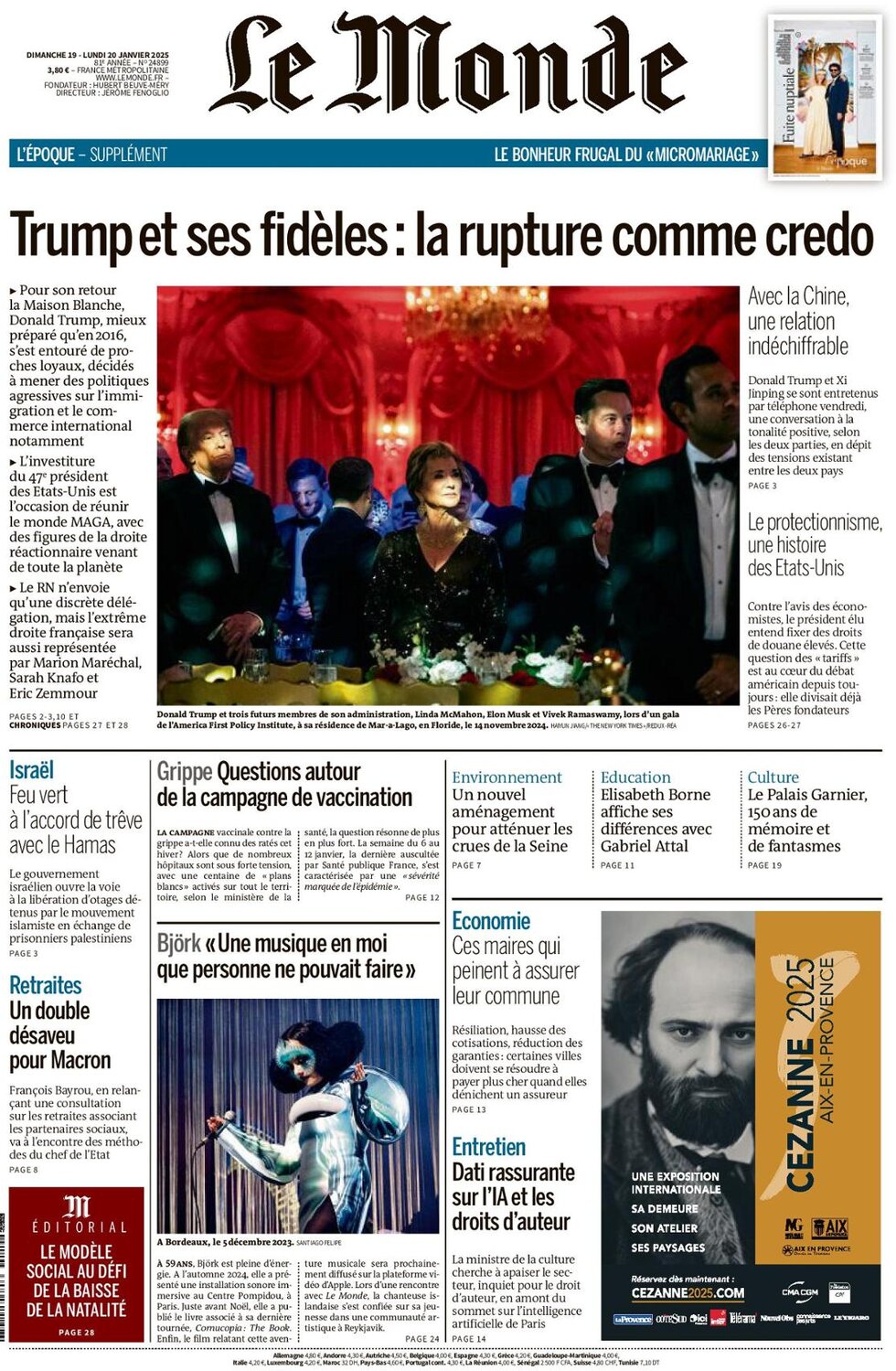 Le Monde - Front Page - 01/20/2025