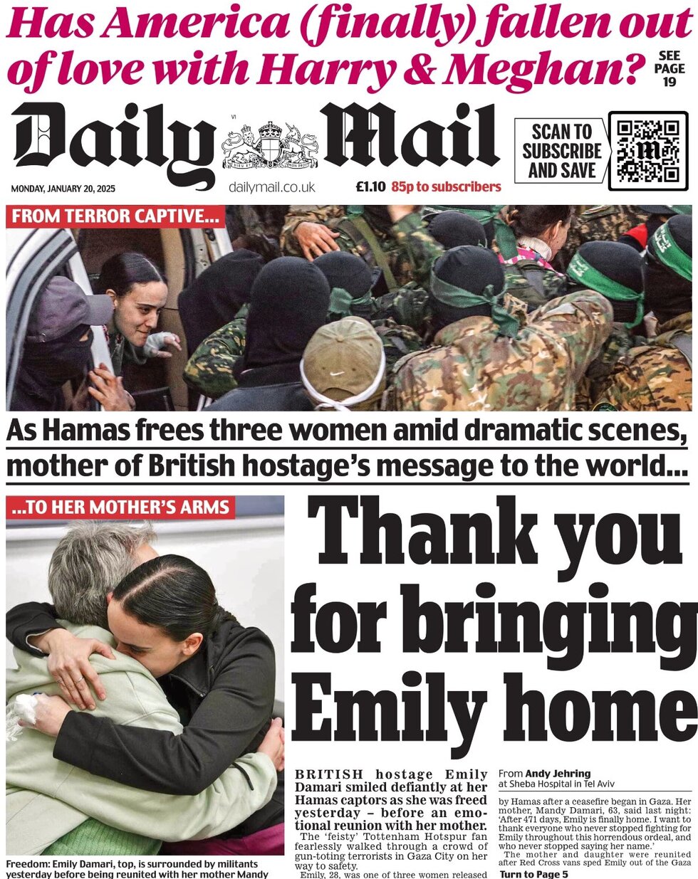 Daily Mail - Front Page - 01/20/2025