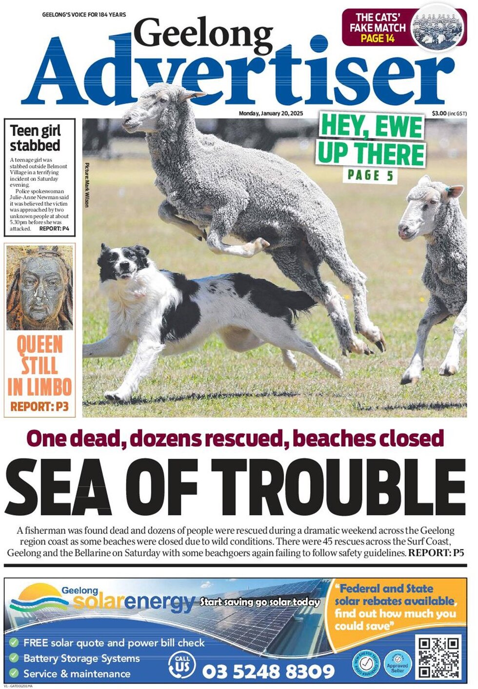 Geelong Advertiser - Front Page - 01/20/2025