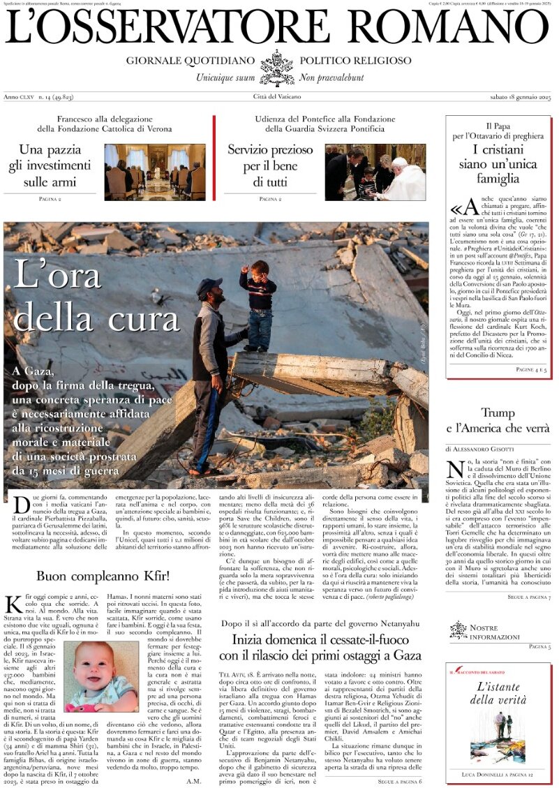 L'Osservatore Romano - Front Page - 01/19/2025