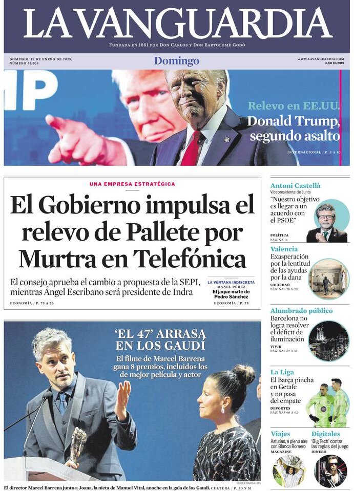 La Vanguardia - Front Page - 01/19/2025