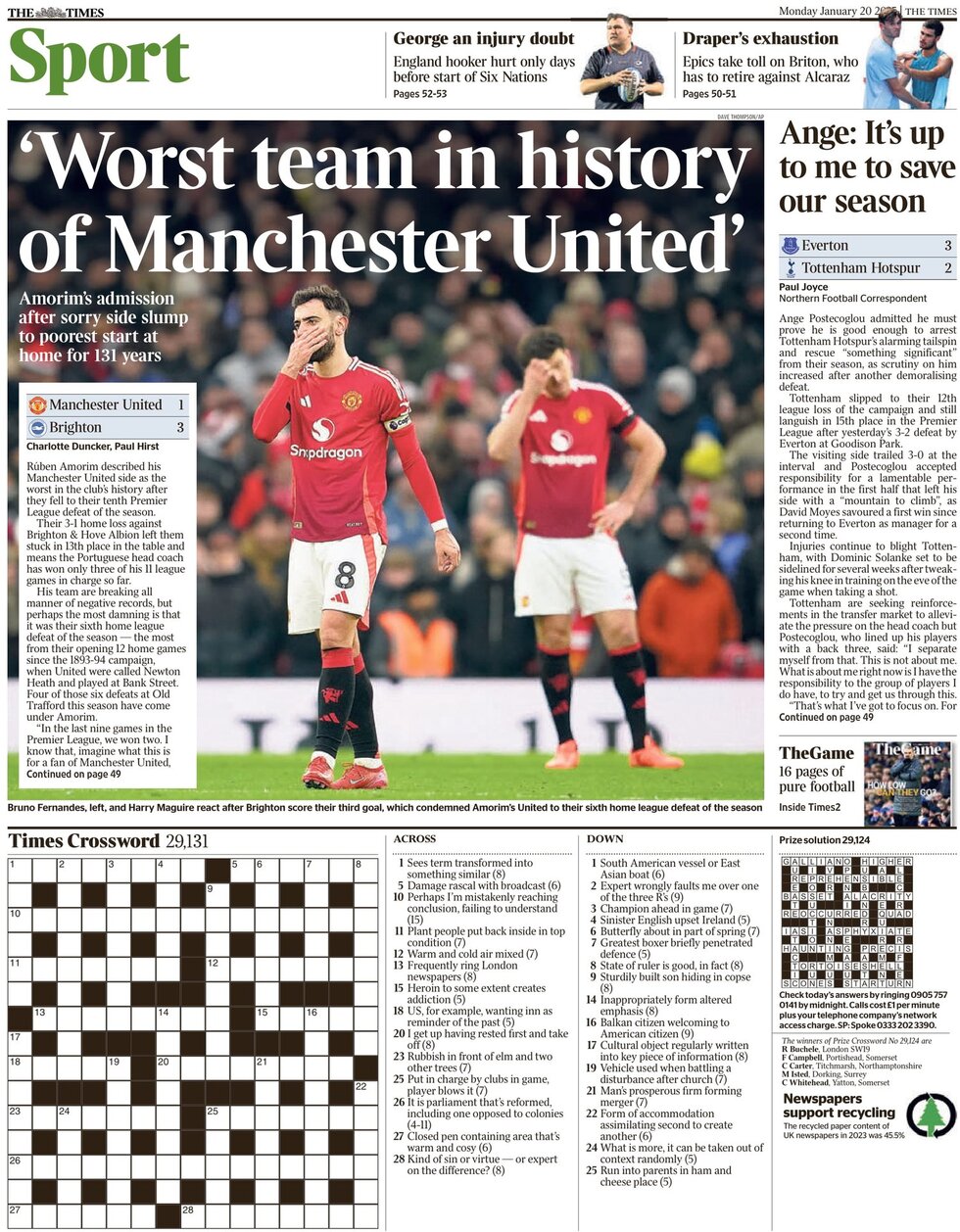 The Times SPORT - Front Page - 01/20/2025