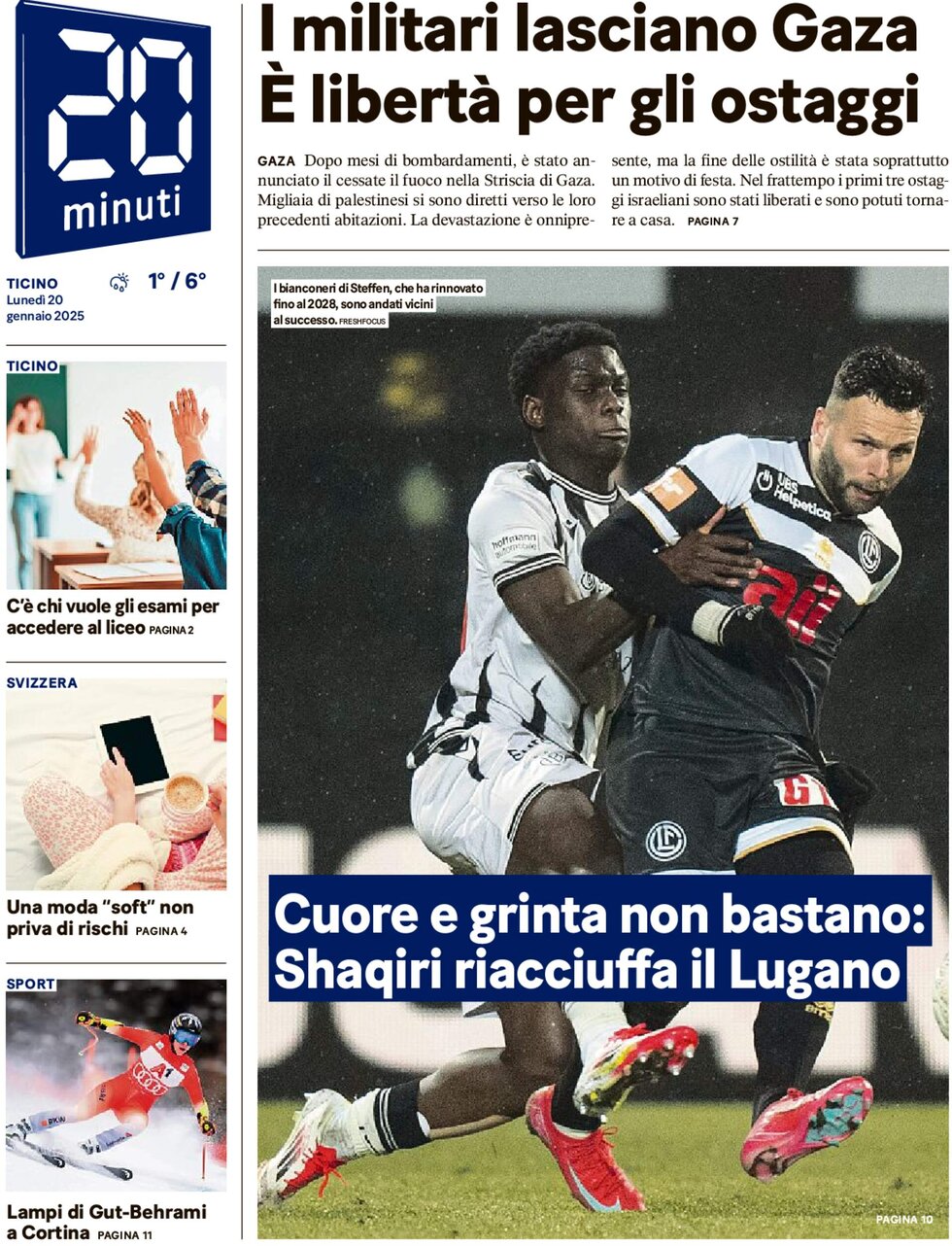 20 Minuti - Front Page - 01/20/2025