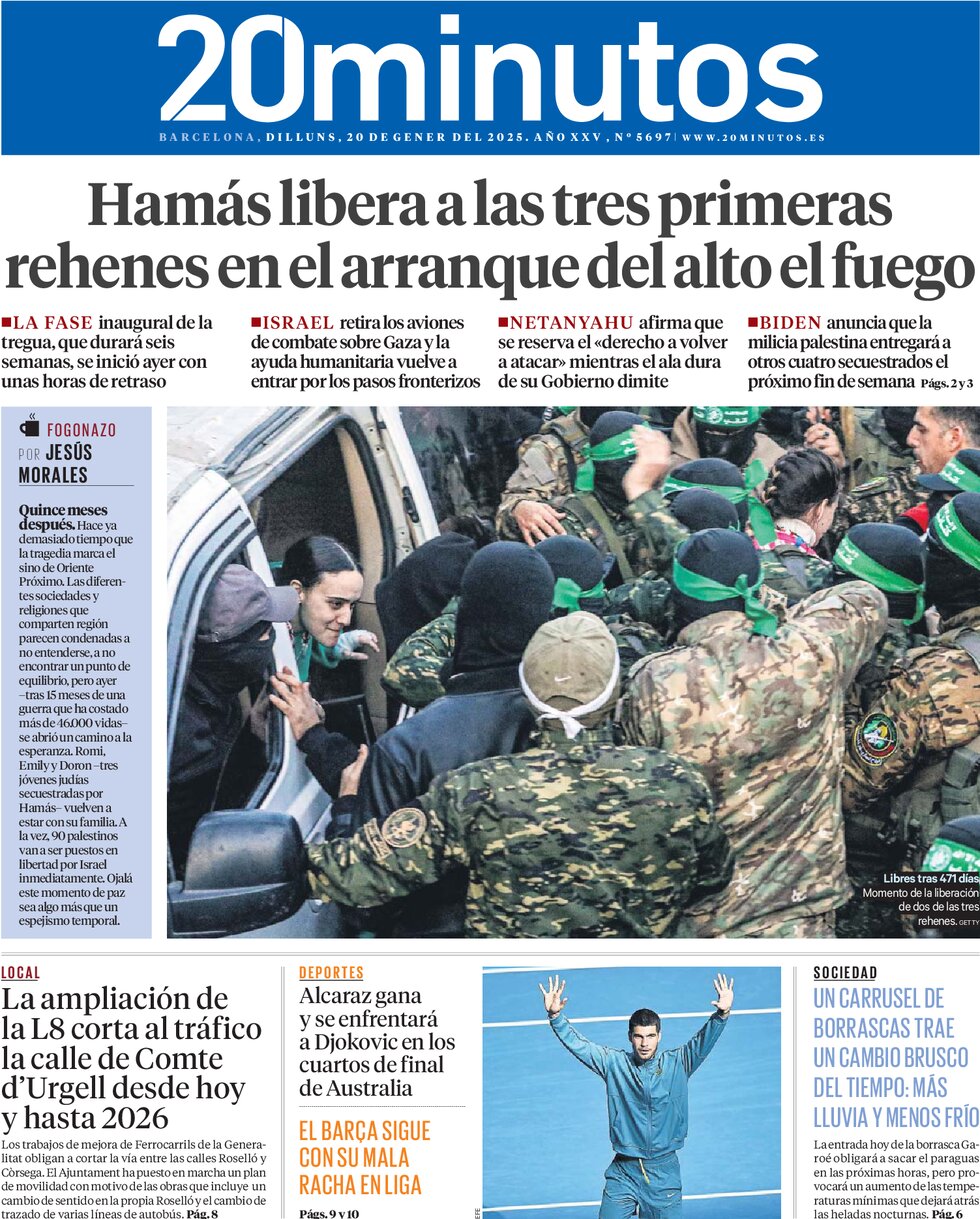 20 minutos (Barcelona) - Front Page - 01/20/2025