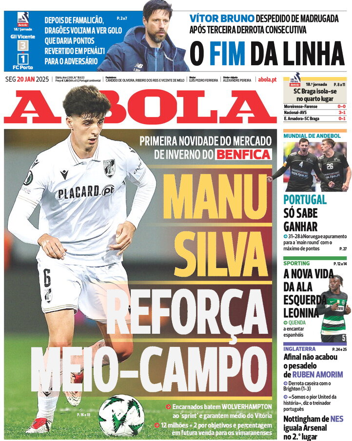 A Bola - Front Page - 01/20/2025