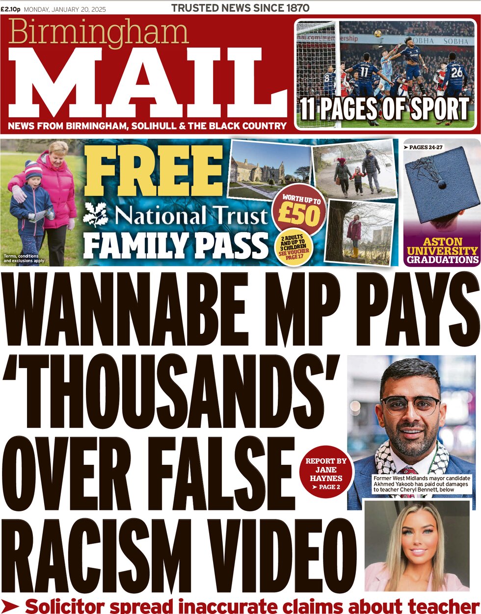 Birmingham Mail - Front Page - 01/20/2025