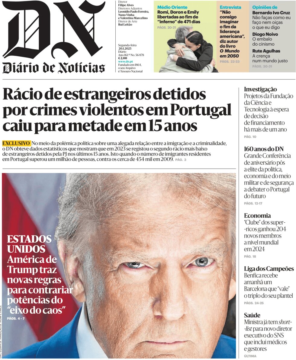 Diário de Notícias - Front Page - 01/20/2025