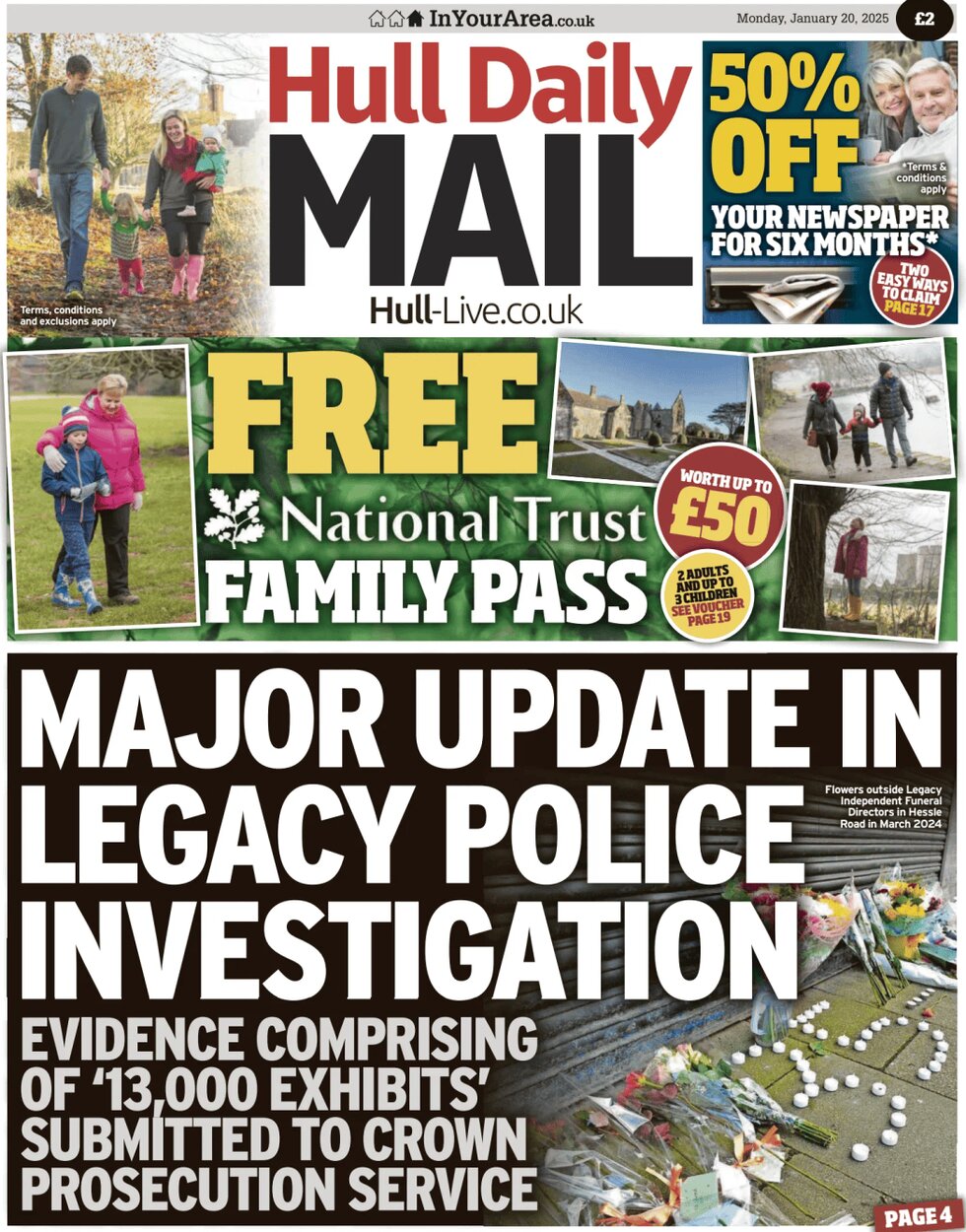 Hull Daily Mail - Front Page - 01/20/2025