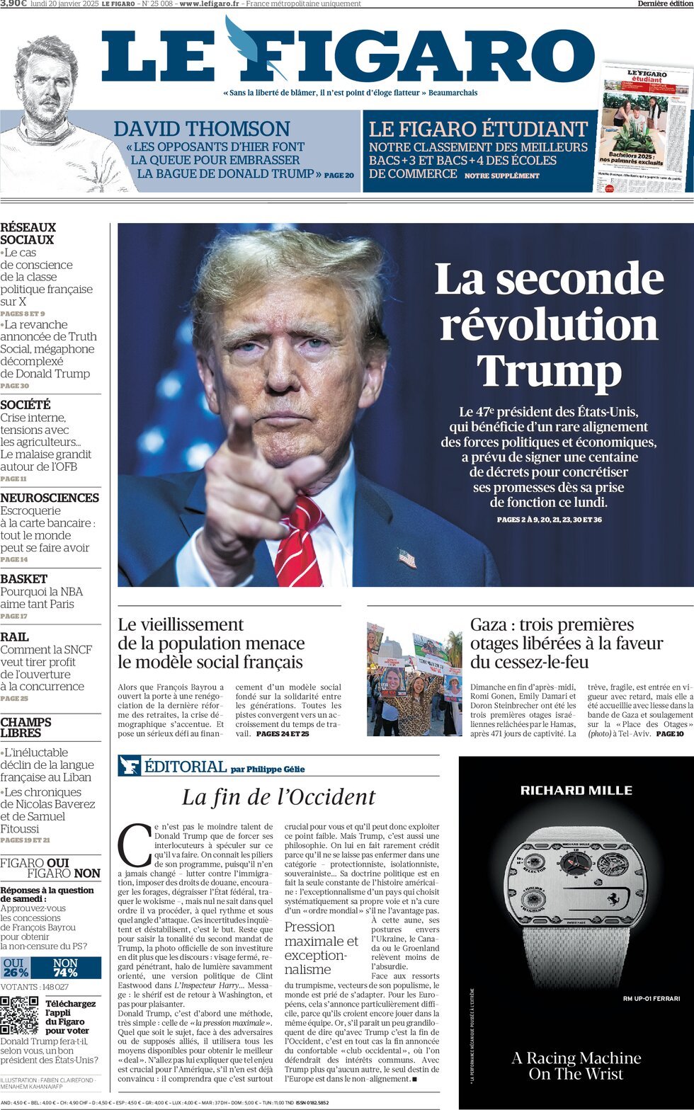 Le Figaro - Front Page - 01/20/2025