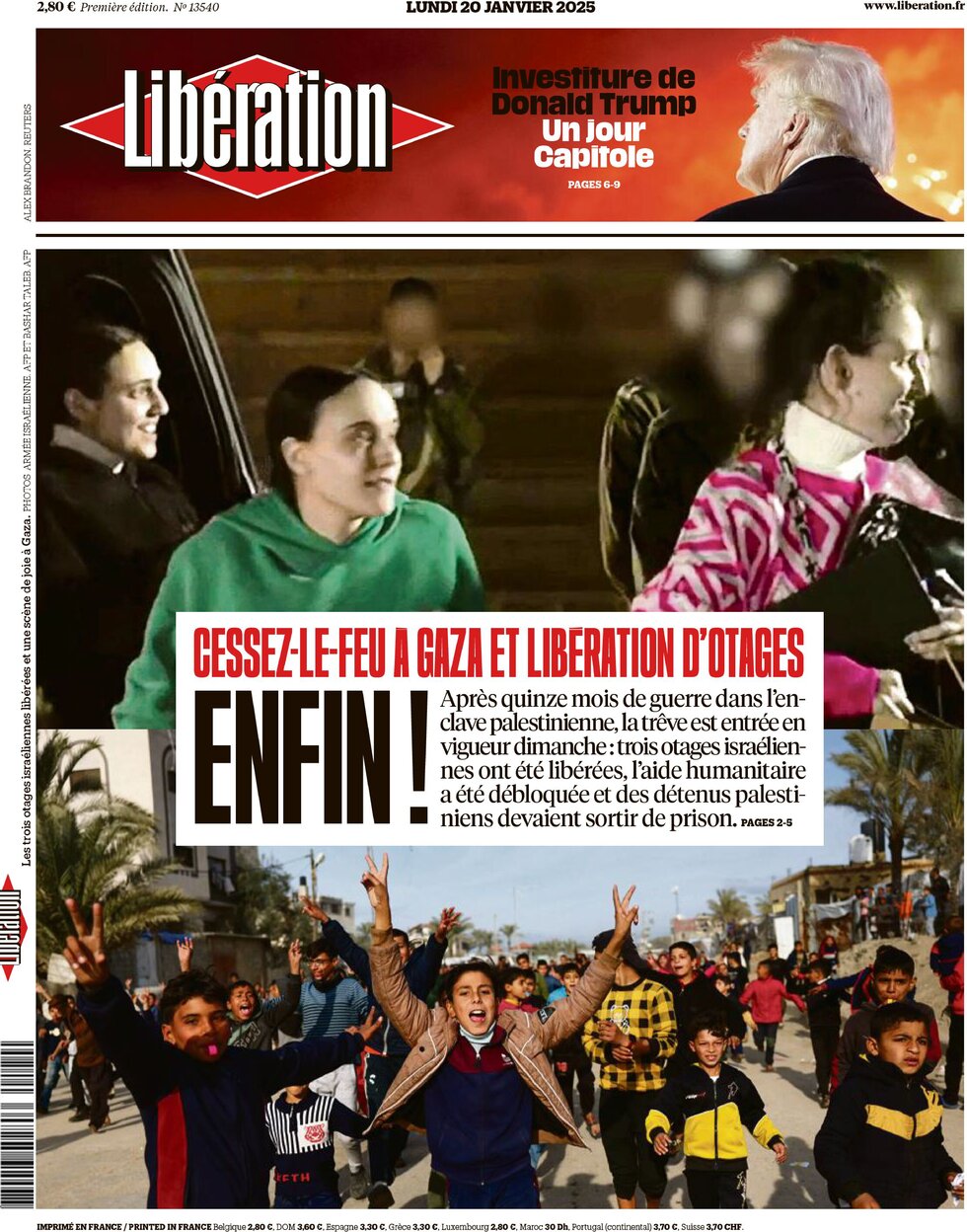 Libération - Front Page - 01/20/2025