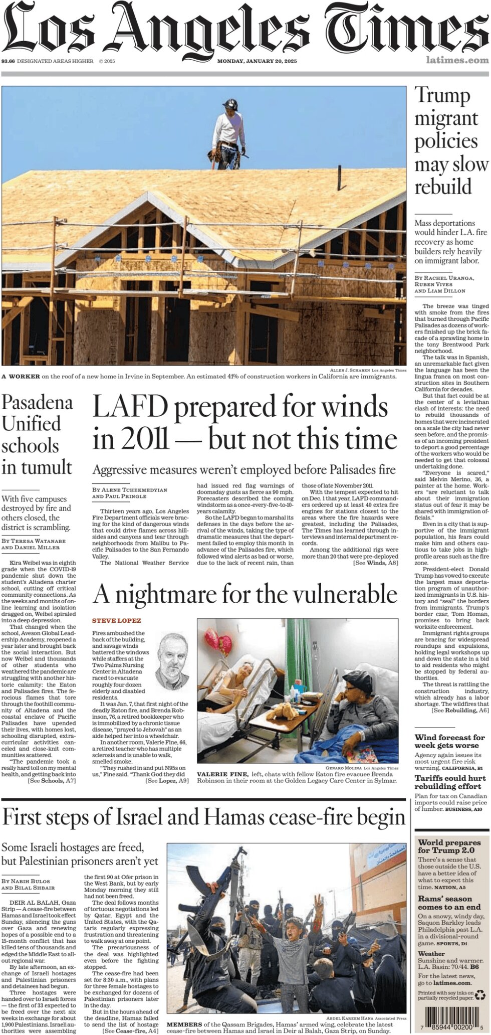 Los Angeles Times - Cover - 01/20/2025