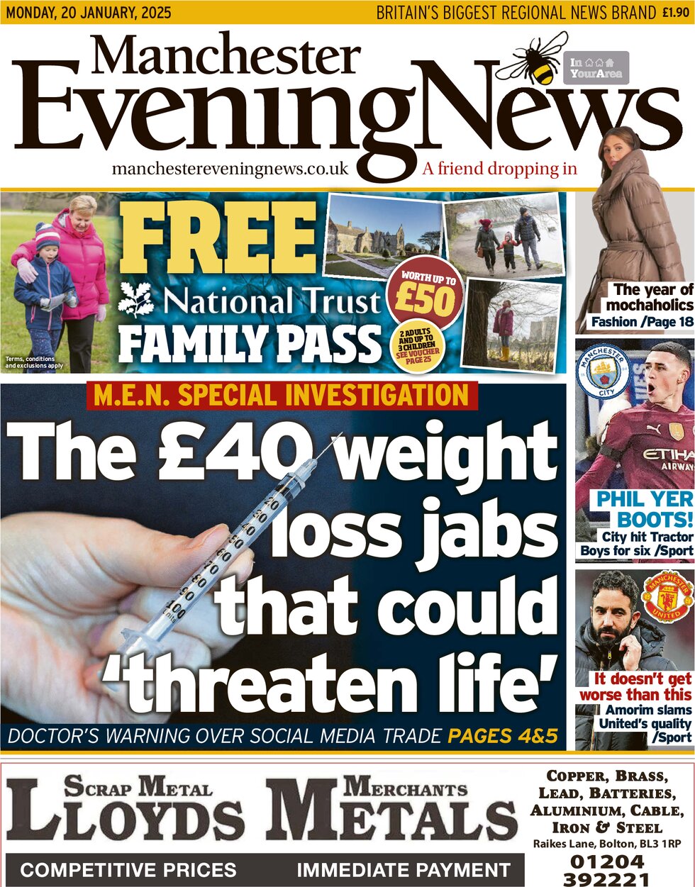 Manchester Evening News - Front Page - 01/20/2025