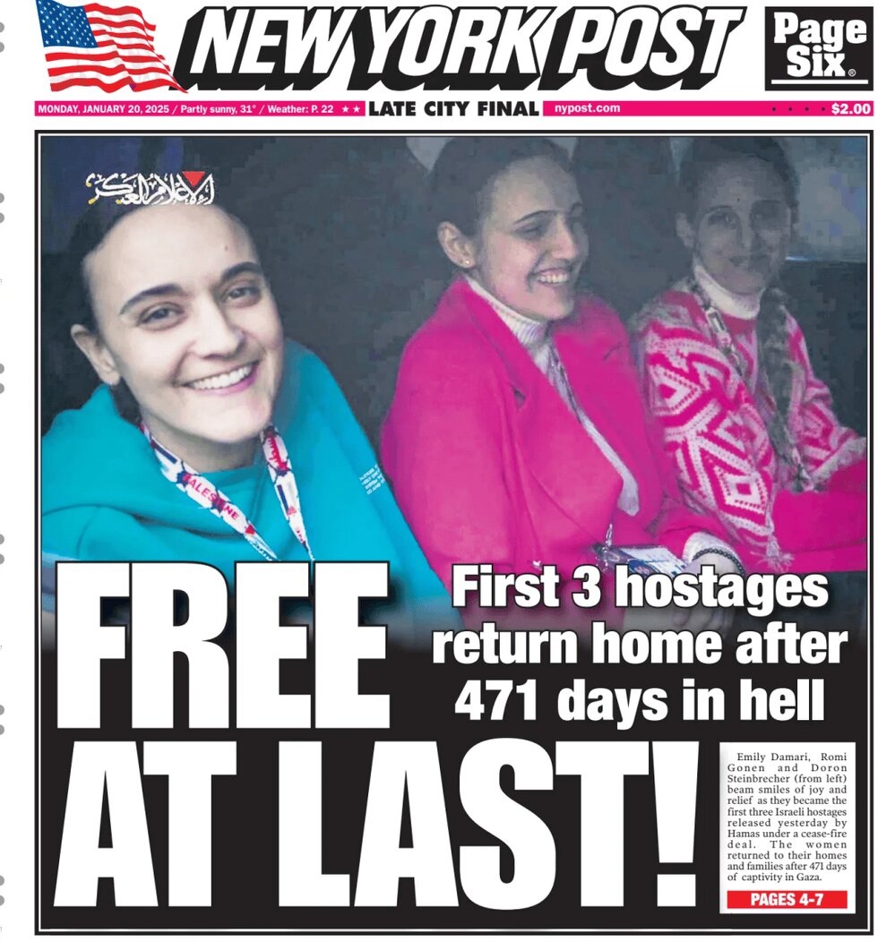 New York Post - Cover - 01/20/2025