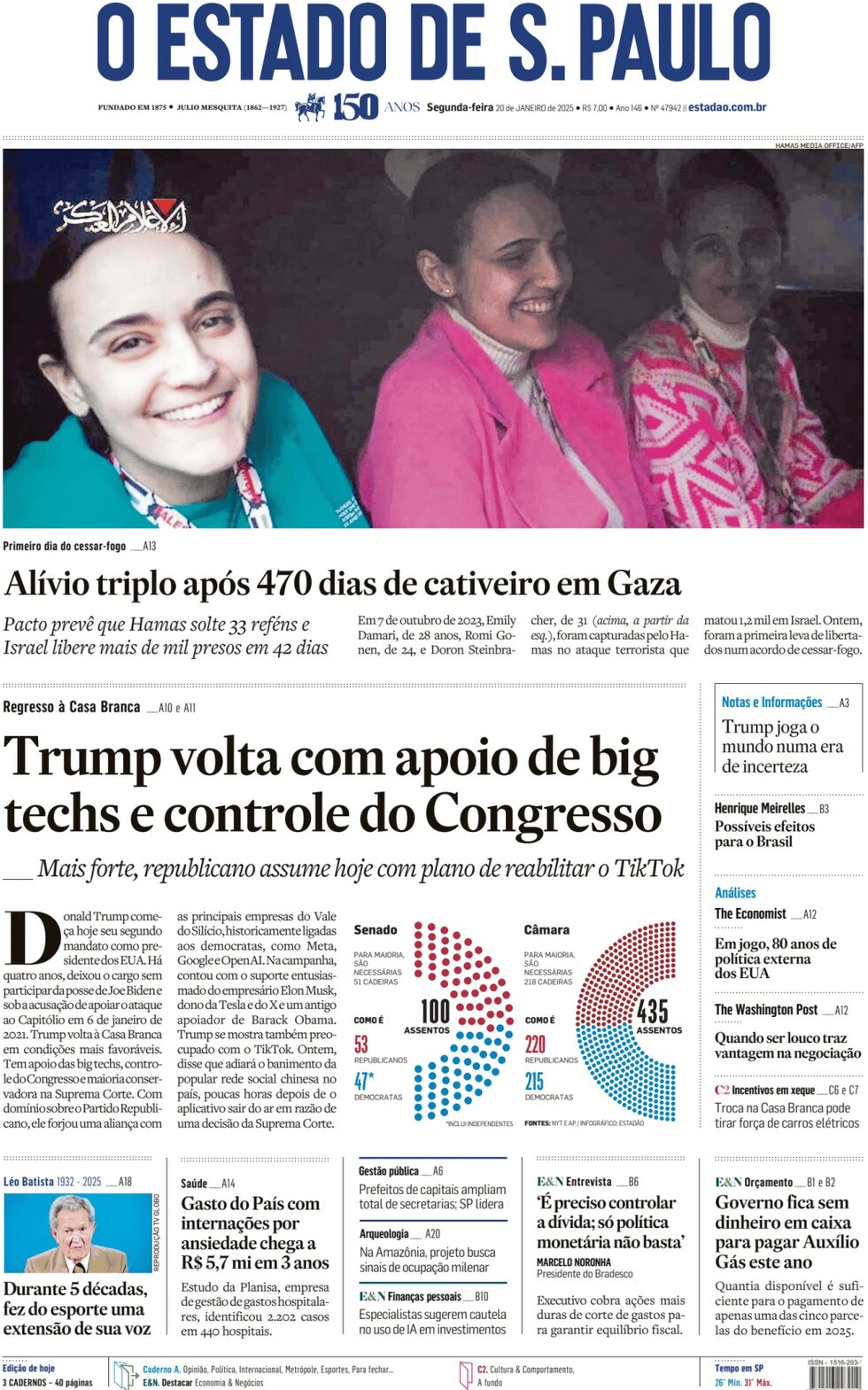 O Estado de S. Paulo - Front Page - 01/20/2025