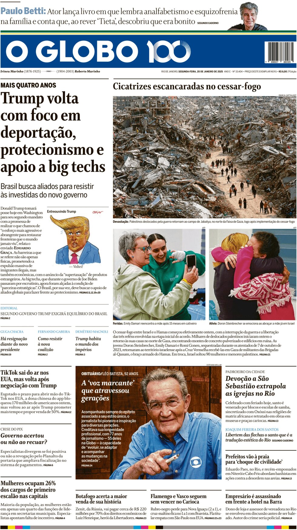 O Globo - Front Page - 01/20/2025