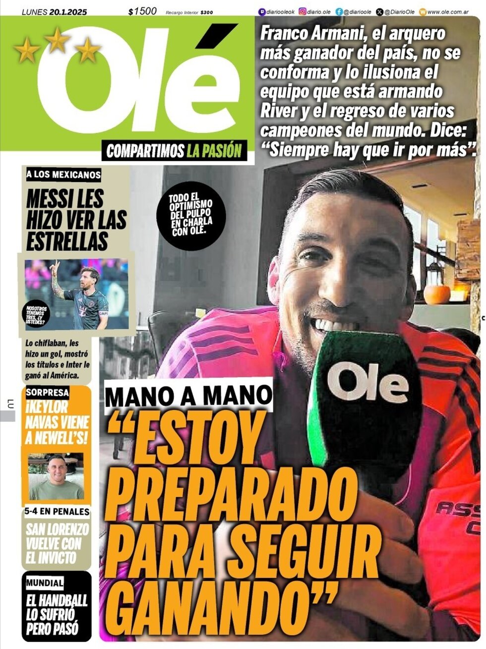 Olé - Front Page - 01/20/2025