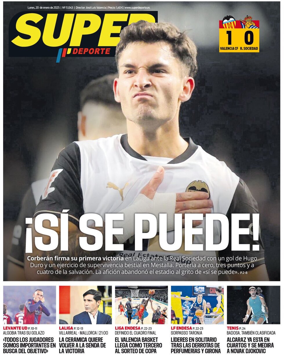 Superdeporte - Front Page - 01/20/2025