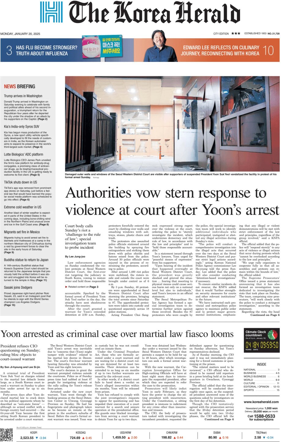 The Korea Herald - Front Page - 01/20/2025