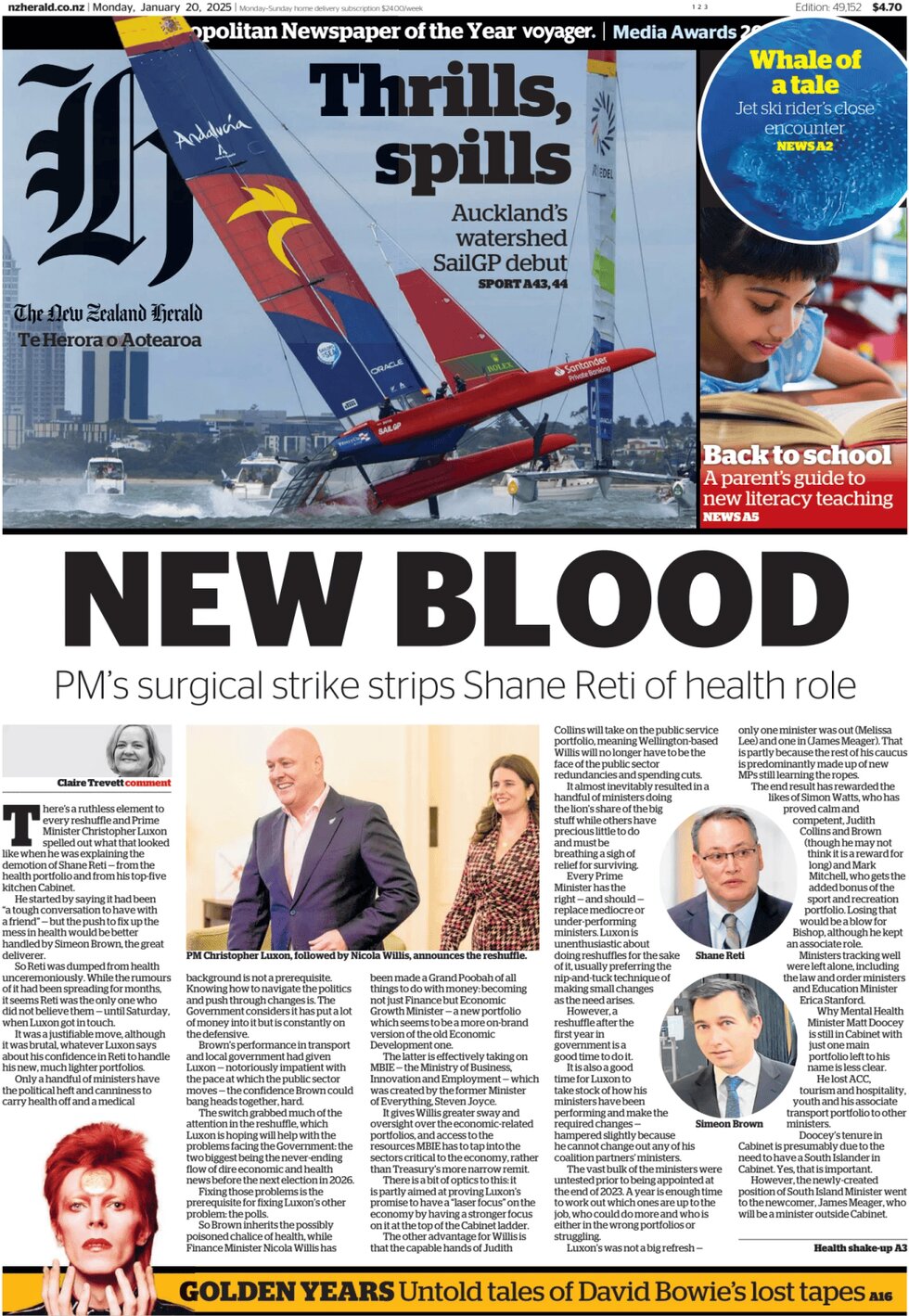 The New Zealand Herald - Front Page - 01/20/2025